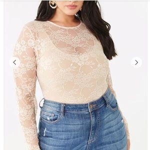 Forever 21+ plus lace bodysuit 3x
